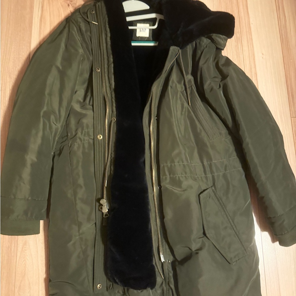 Gap Olive Jacket With Black Interior - image 2